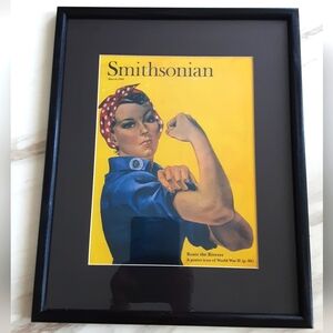 Smithsonian Magazine March 1994 Rosie the Riveter Poste Icon WW II - Framed -Vtg